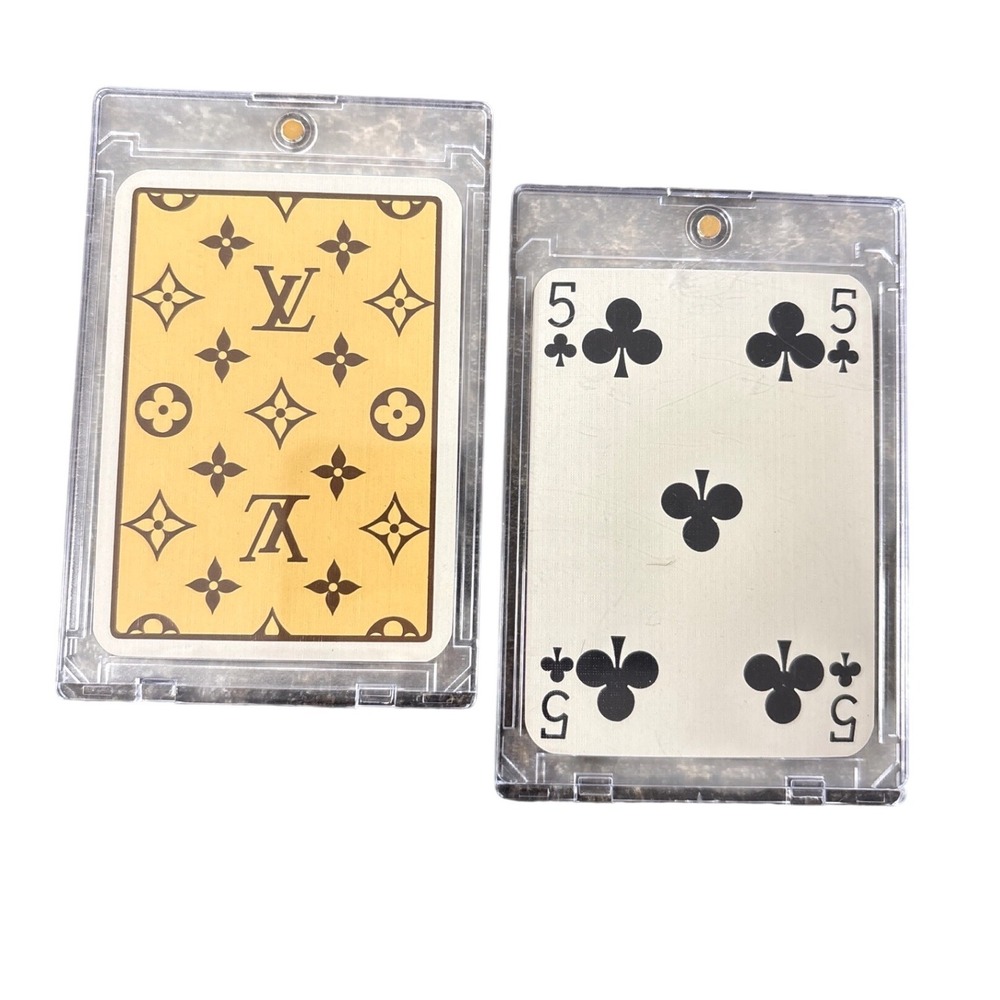 Louis Vuitton Monogram Single Playing Card 5 of Clubs Collectible Magnetic Case